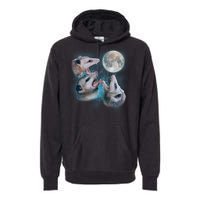 Funny Three Opossom Moon Premium Hoodie