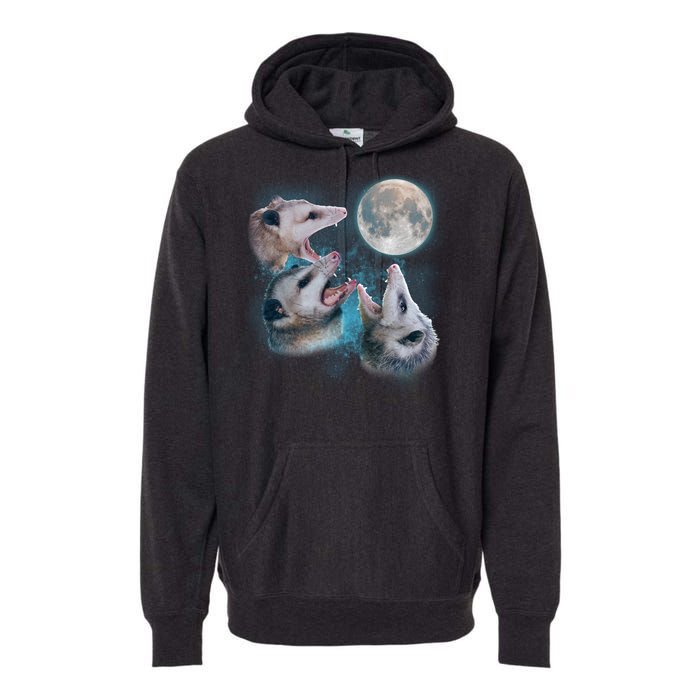 Funny Three Opossom Moon Premium Hoodie