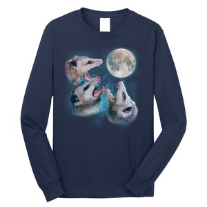 Funny Three Opossom Moon Long Sleeve Shirt