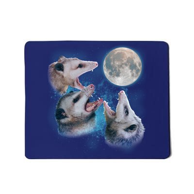 Funny Three Opossom Moon Mousepad