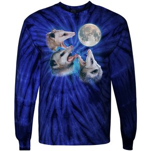 Funny Three Opossom Moon Tie-Dye Long Sleeve Shirt