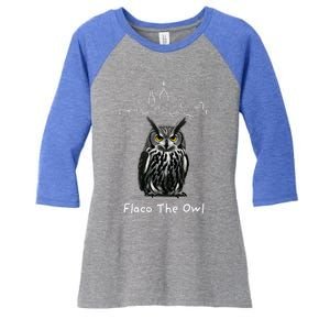 Flaco The Owl Women's Tri-Blend 3/4-Sleeve Raglan Shirt