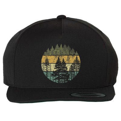 Forest Trees Outdoors Nature Wool Snapback Cap
