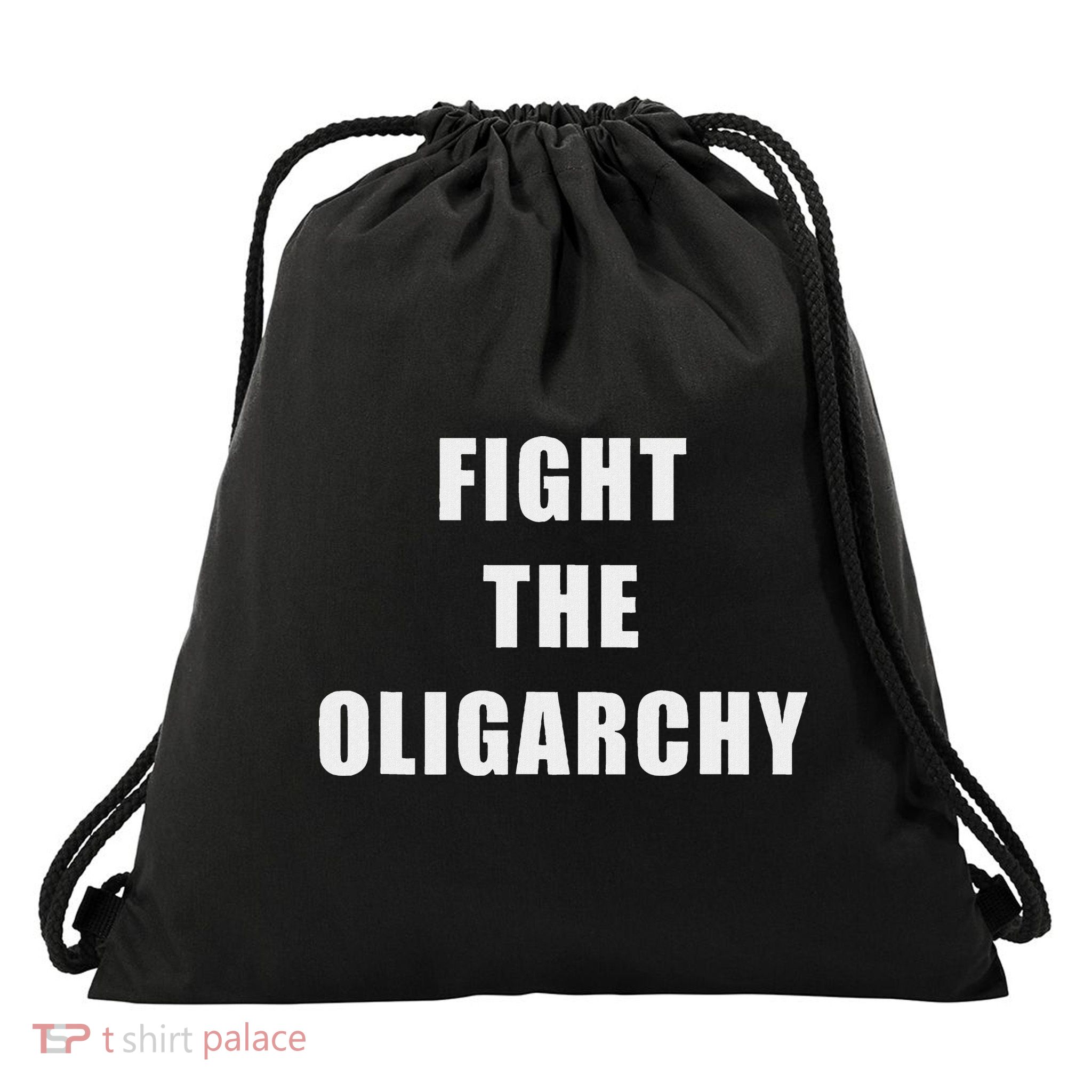 Fight The Oligarchy Anti Corruption Resistance Drawstring Bag