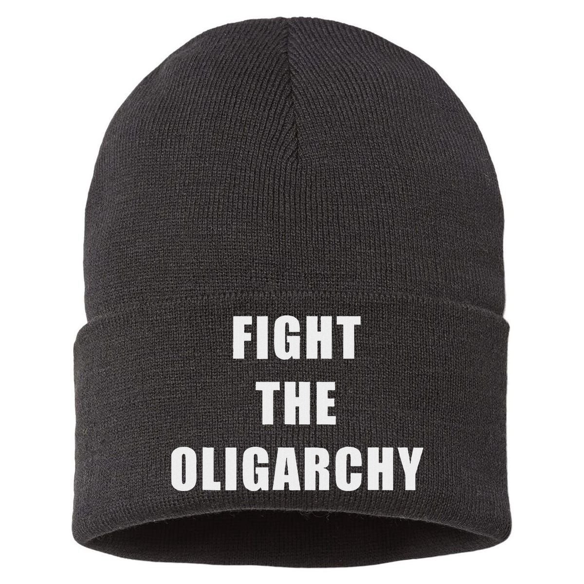 Fight The Oligarchy Anti Corruption Resistance Sustainable Knit Beanie