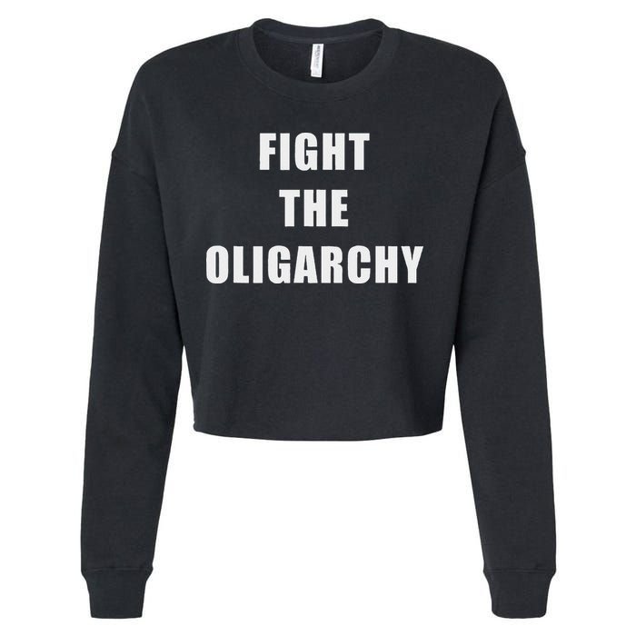 Fight The Oligarchy Anti Corruption Resistance Cropped Pullover Crew