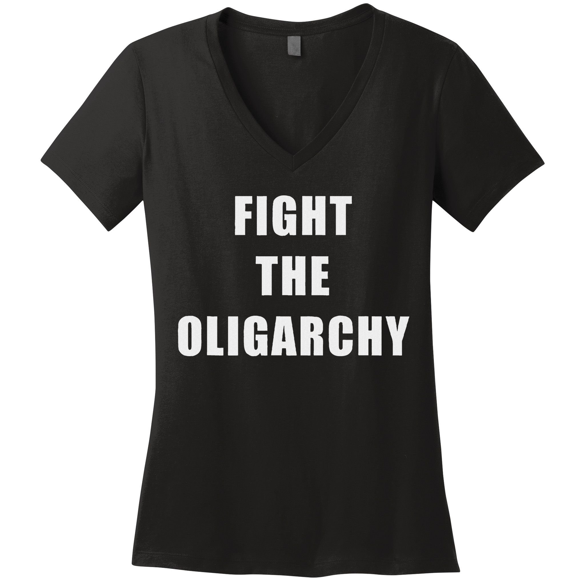 Fight The Oligarchy Anti Corruption Resistance Women's V-Neck T-Shirt