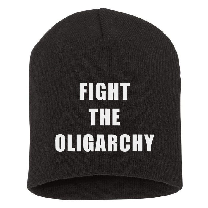 Fight The Oligarchy Anti Corruption Resistance Short Acrylic Beanie