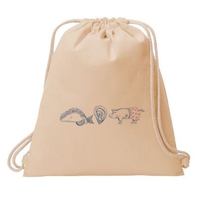 Fish Taco Oyster Ditch Ham Wallet Drawstring Bag