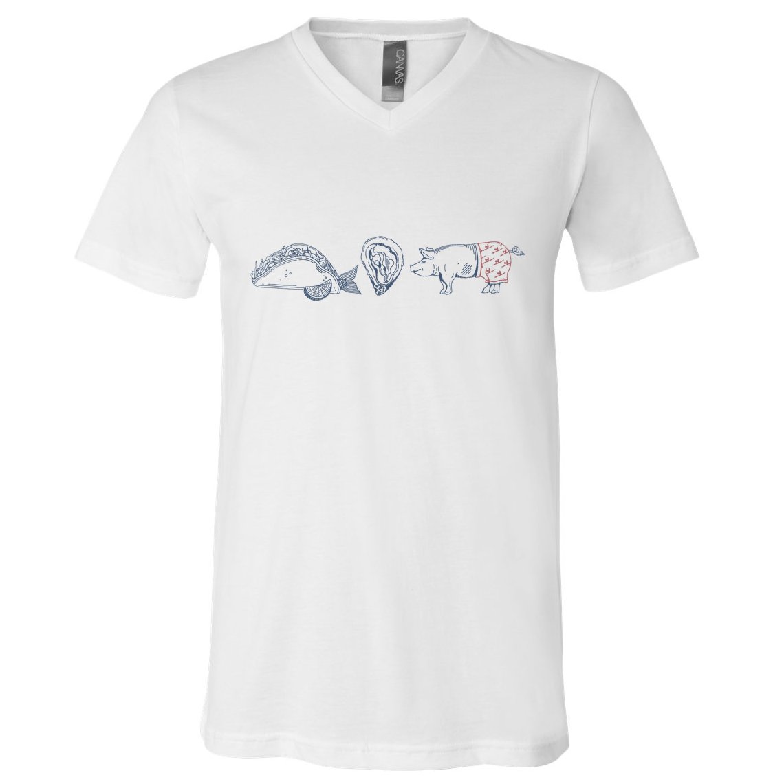 Fish Taco Oyster Ditch Ham Wallet V-Neck T-Shirt