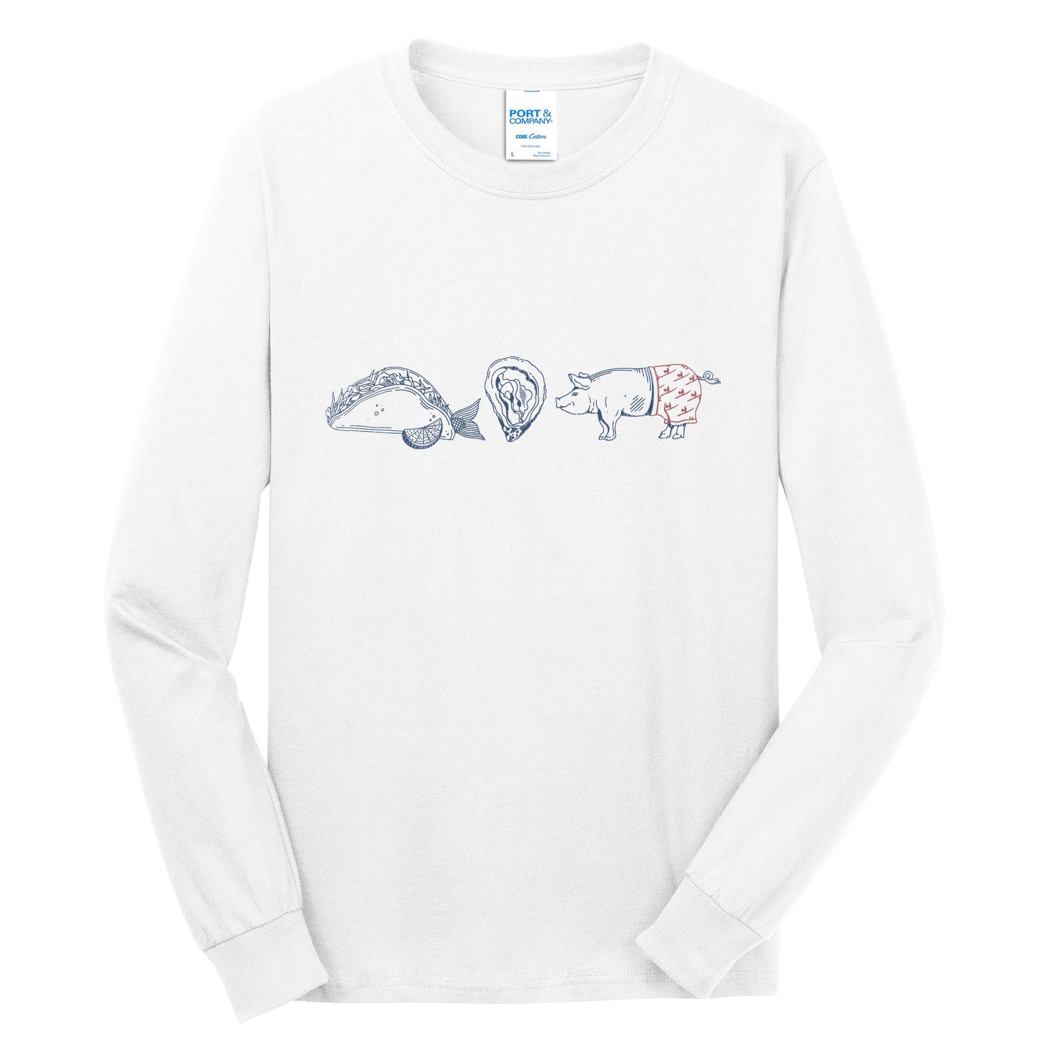 Fish Taco Oyster Ditch Ham Wallet Tall Long Sleeve T-Shirt