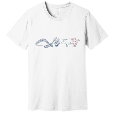 Fish Taco Oyster Ditch Ham Wallet Premium T-Shirt