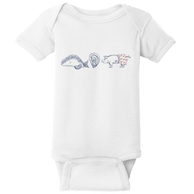 Fish Taco Oyster Ditch Ham Wallet Baby Bodysuit
