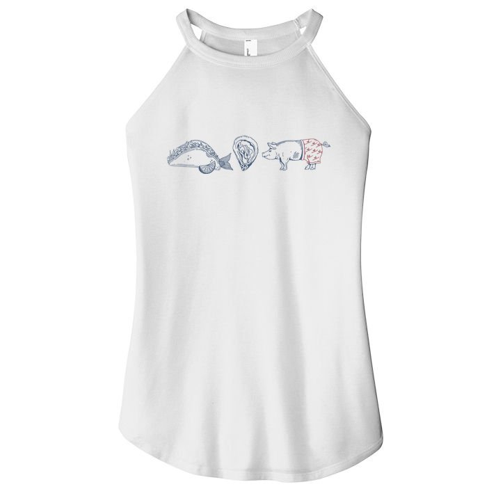 Fish Taco Oyster Ditch Ham Wallet Women's Perfect Tri Rocker Tank