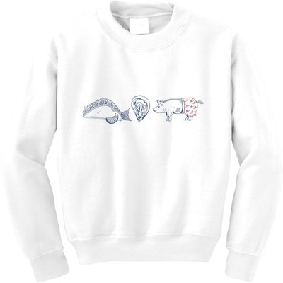 Fish Taco Oyster Ditch Ham Wallet Kids Sweatshirt