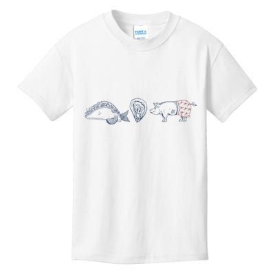 Fish Taco Oyster Ditch Ham Wallet Kids T-Shirt