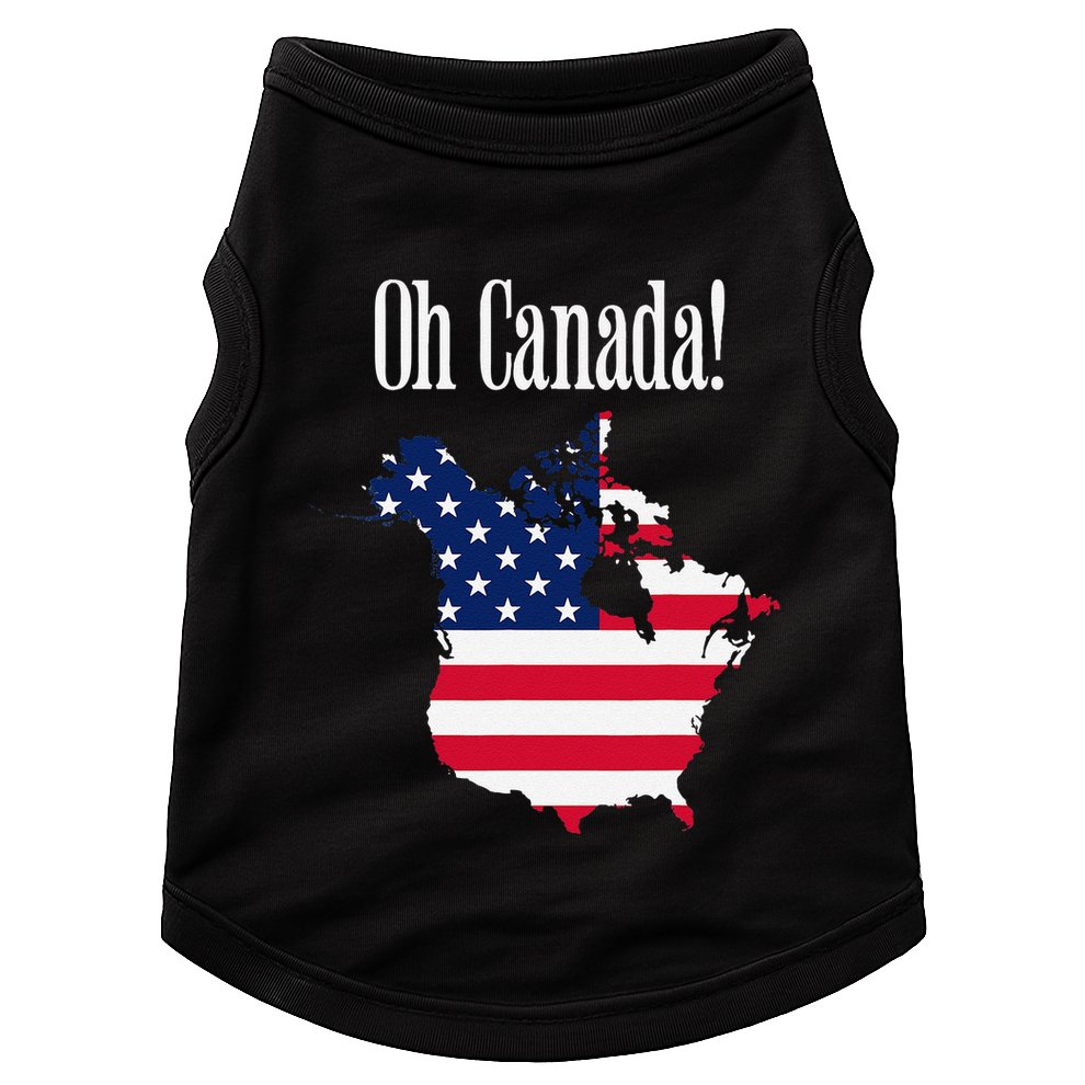 Funny Trump Oh Canada! Usa Canada Map 51st State Doggie Tank