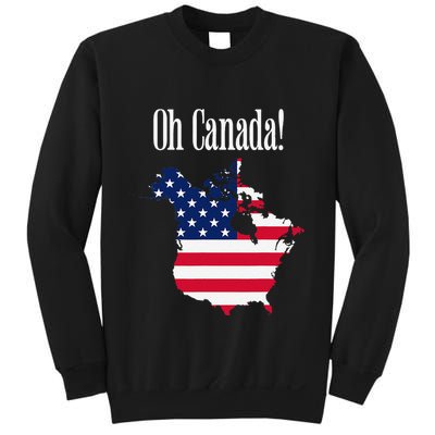 Funny Trump Oh Canada! Usa Canada Map 51st State Sweatshirt