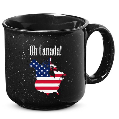 Funny Trump Oh Canada! Usa Canada Map 51st State 15oz Campfire Ceramic Mug