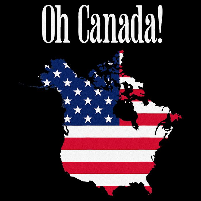 Funny Trump Oh Canada! Usa Canada Map 51st State Drawstring Bag