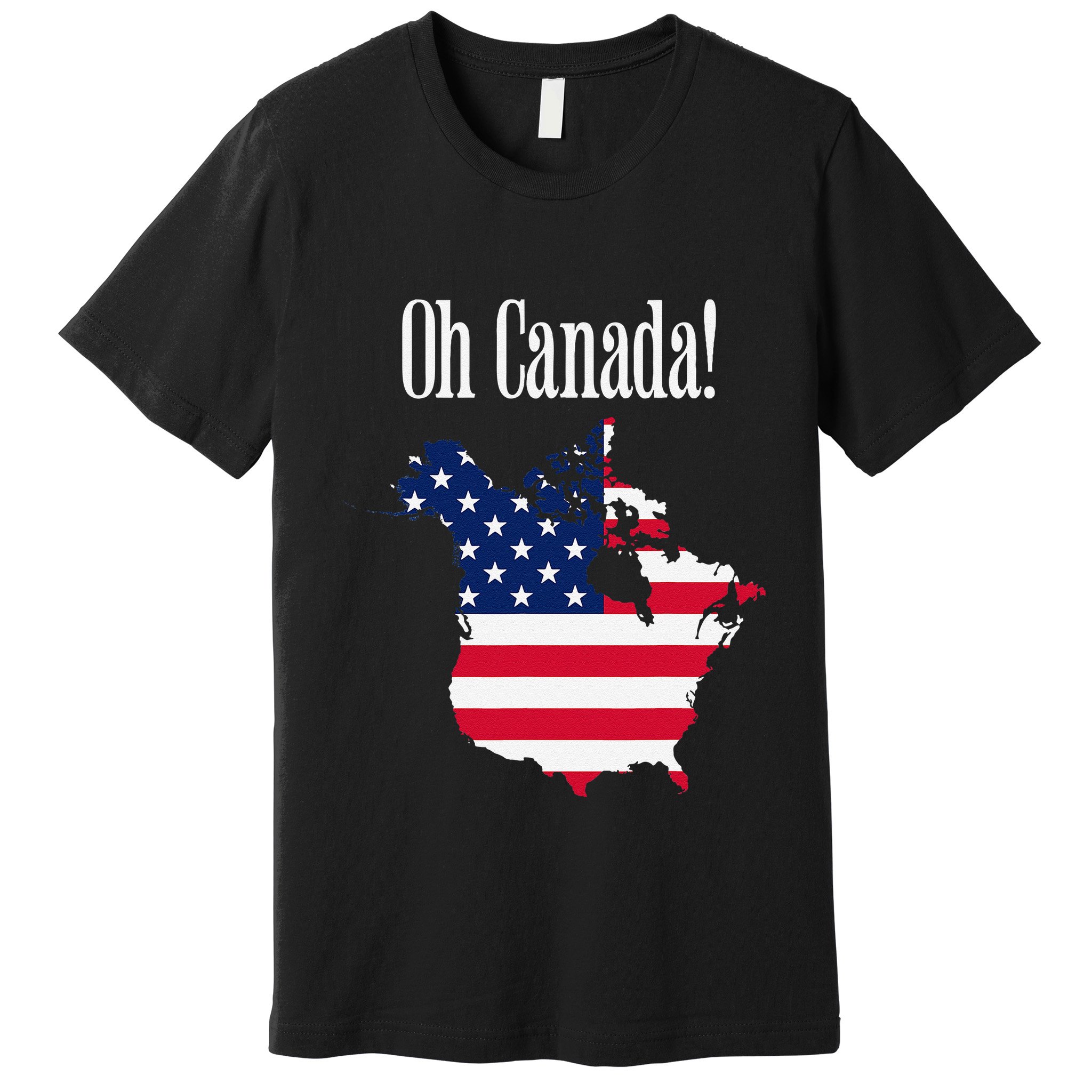 Funny Trump Oh Canada! Usa Canada Map 51st State Premium T-Shirt