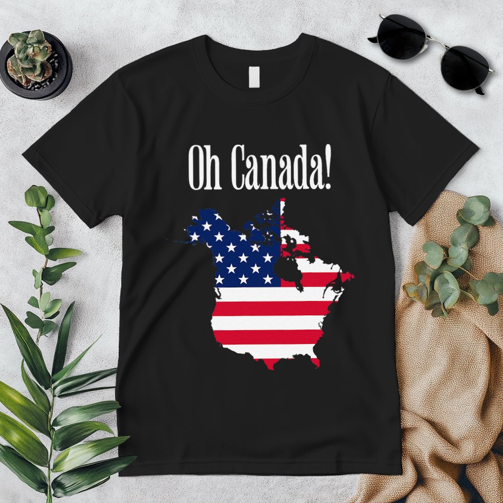 Funny Trump Oh Canada! Usa Canada Map 51st State Premium T-Shirt