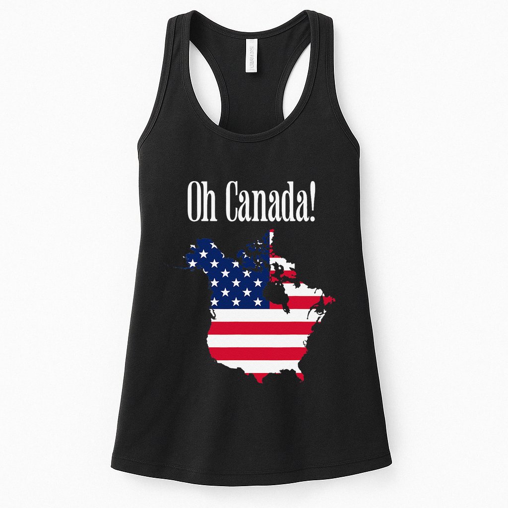 Funny Trump Oh Canada! Usa Canada Map 51st State Womens Tank Top