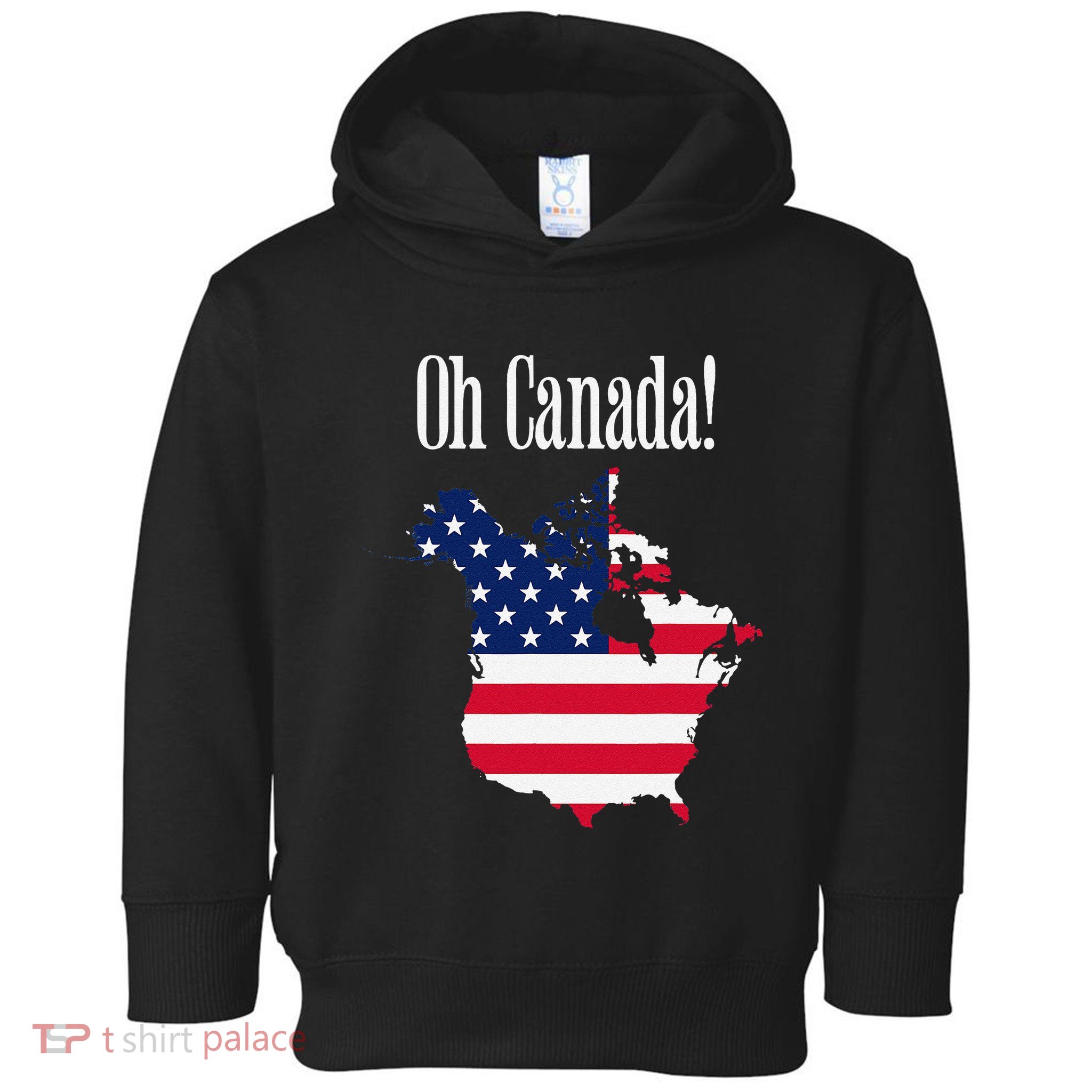 Funny Trump Oh Canada! Usa Canada Map 51st State Toddler Hoodie