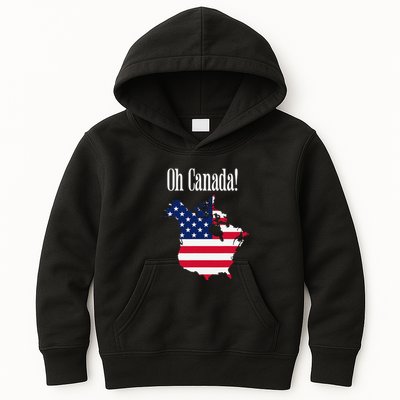 Funny Trump Oh Canada! Usa Canada Map 51st State Kids Hoodie