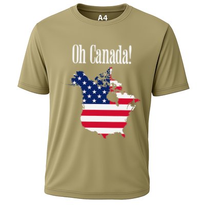Funny Trump Oh Canada! Usa Canada Map 51st State Performance Shirt