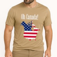 Funny Trump Oh Canada! Usa Canada Map 51st State Cooling Performance Crew T-Shirt
