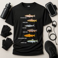 Funny Types Of Trout Fish Species Fishing Angling Performance Shirt