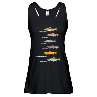 Funny Types Of Trout Fish Species Fishing Angling Ladies Essential Flowy Tank