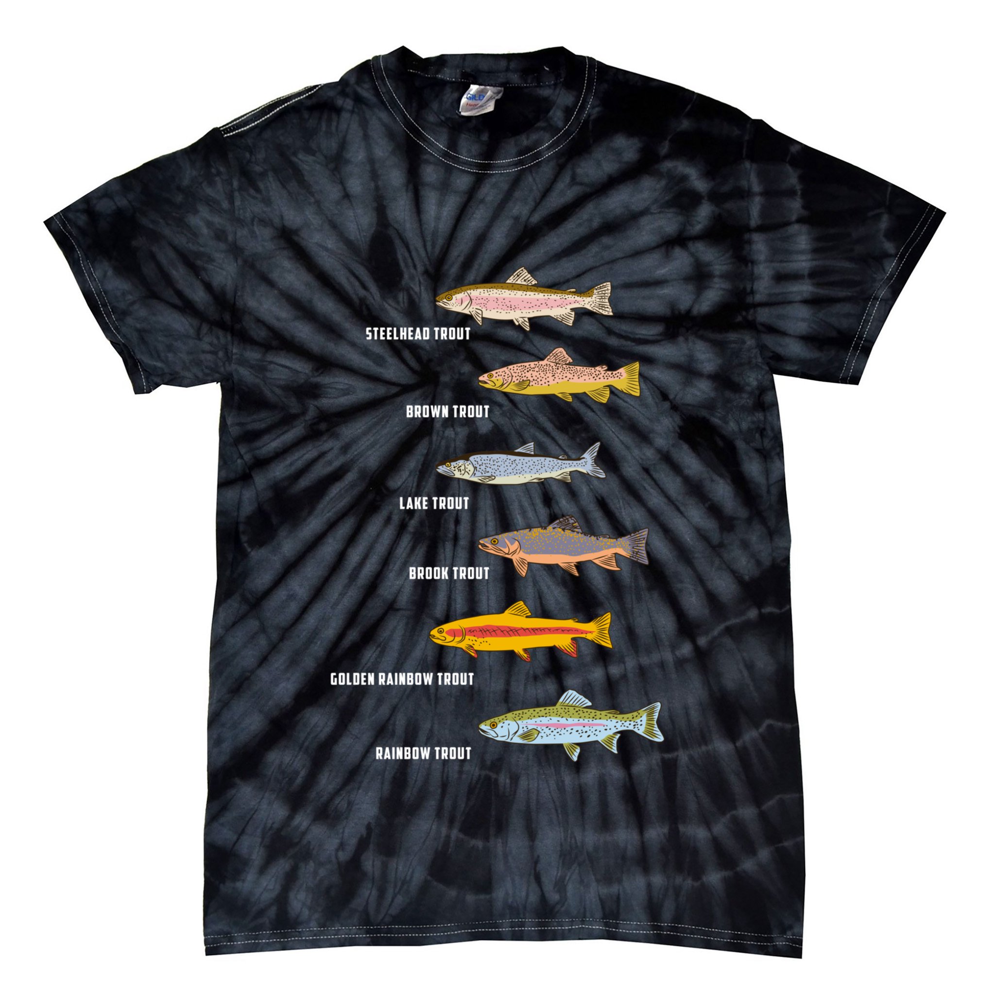 Funny Types Of Trout Fish Species Fishing Angling Tie-Dye T-Shirt