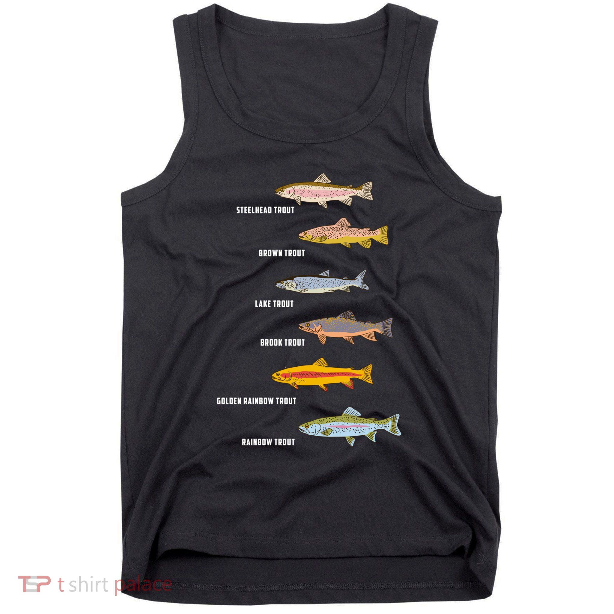 Funny Types Of Trout Fish Species Fishing Angling Tank Top