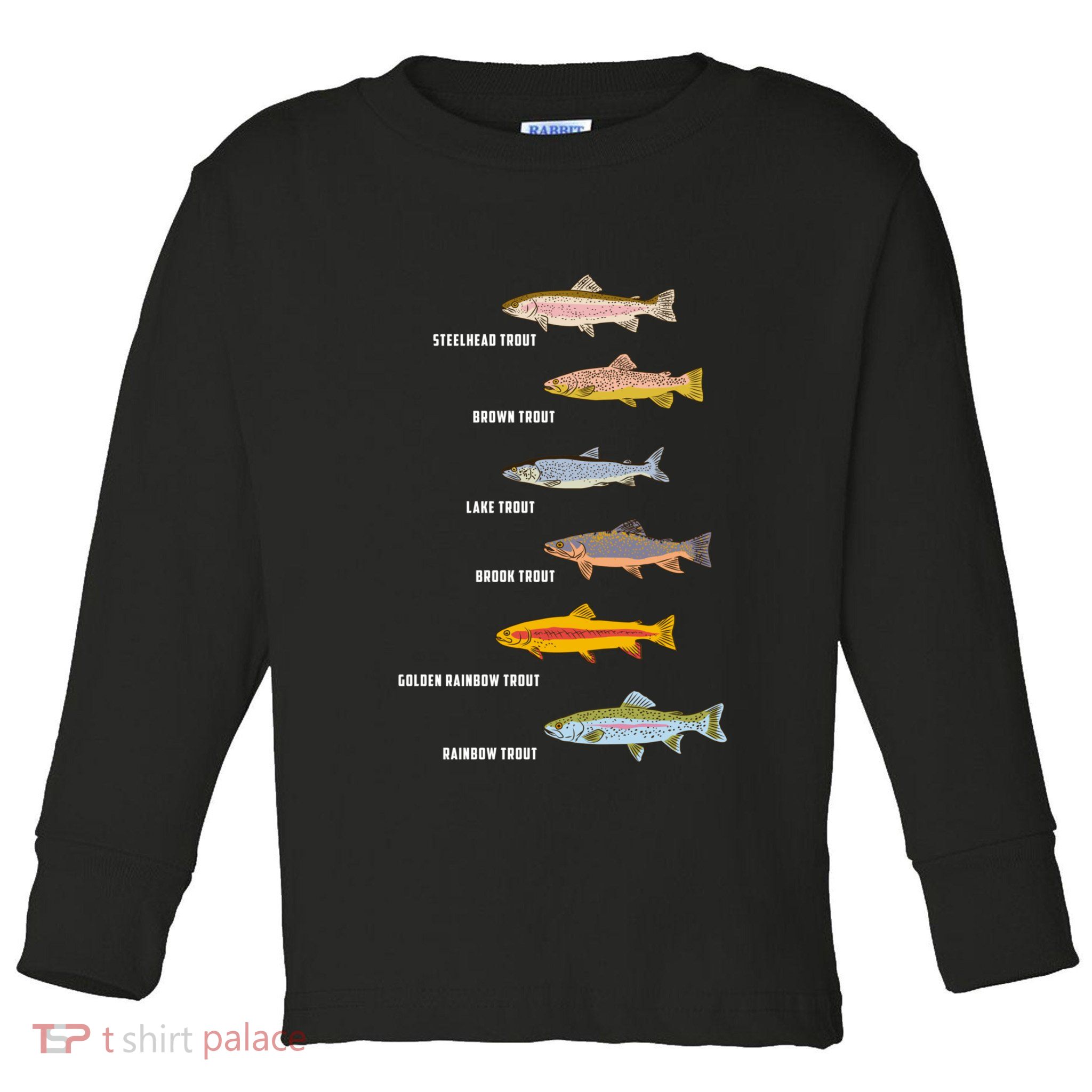 Funny Types Of Trout Fish Species Fishing Angling Toddler Long Sleeve Shirt