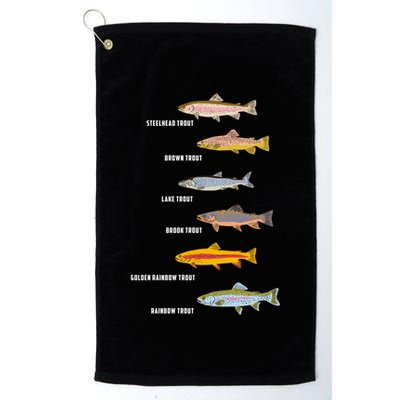 Funny Types Of Trout Fish Species Fishing Angling Golf Towel