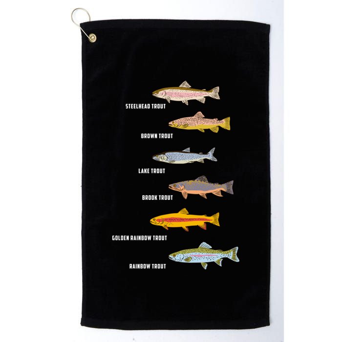 Funny Types Of Trout Fish Species Fishing Angling Golf Towel