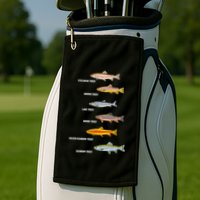 Funny Types Of Trout Fish Species Fishing Angling Golf Towel