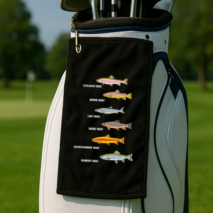 Funny Types Of Trout Fish Species Fishing Angling Golf Towel
