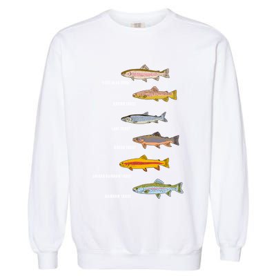 Funny Types Of Trout Fish Species Fishing Angling Garment-Dyed Sweatshirt
