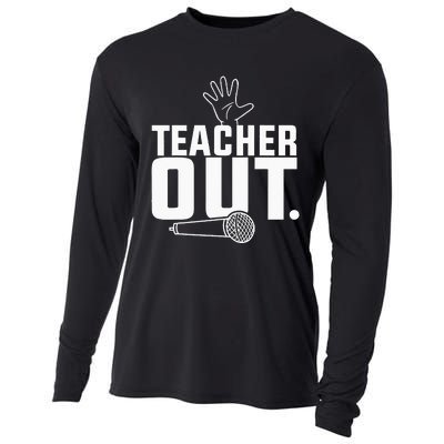 Funny Teacher Out Last Day Of School End Of Year Teacher Cooling Performance Long Sleeve Crew