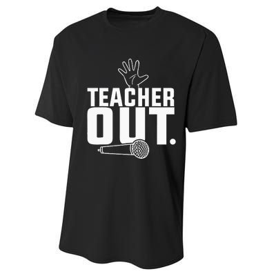 Funny Teacher Out Last Day Of School End Of Year Teacher Performance Sprint T-Shirt