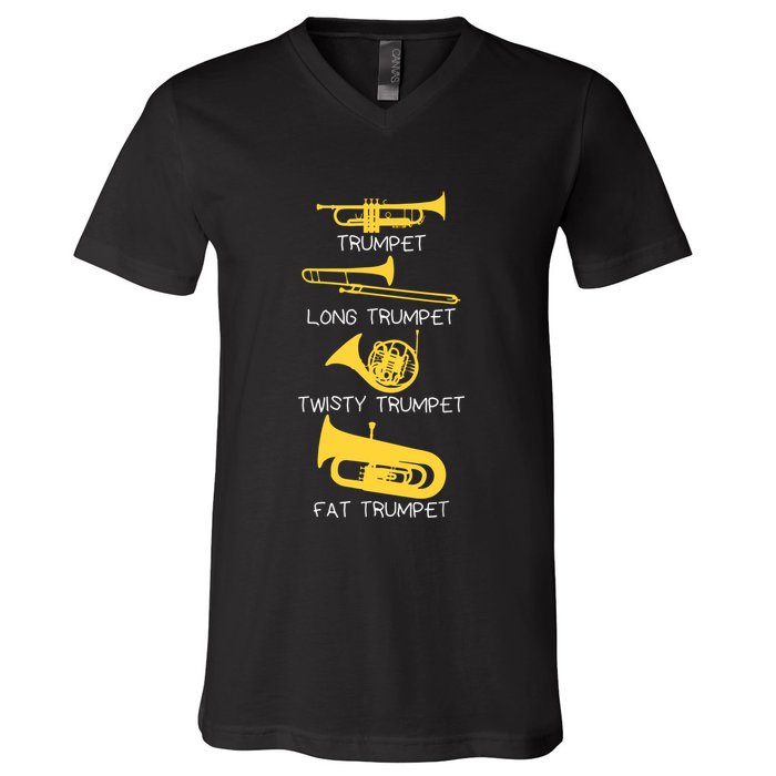 Funny Types Of Trumpet Player Marching Jazz Band V-Neck T-Shirt