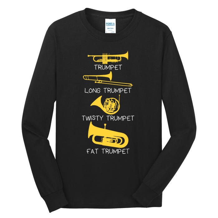 Funny Types Of Trumpet Player Marching Jazz Band Tall Long Sleeve T-Shirt