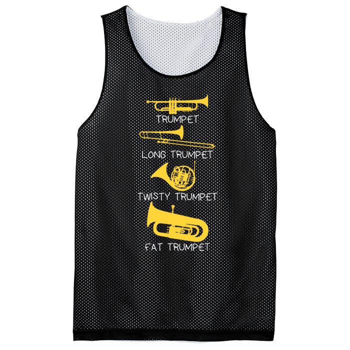 Funny Types Of Trumpet Player Marching Jazz Band Mesh Reversible Basketball Jersey Tank