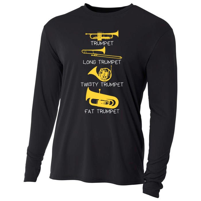 Funny Types Of Trumpet Player Marching Jazz Band Cooling Performance Long Sleeve Crew