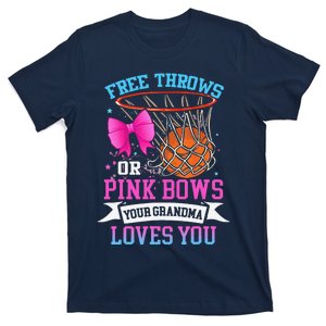 Free Throws Or Pink Bows Your Grandma Loves You Gender T-Shirt