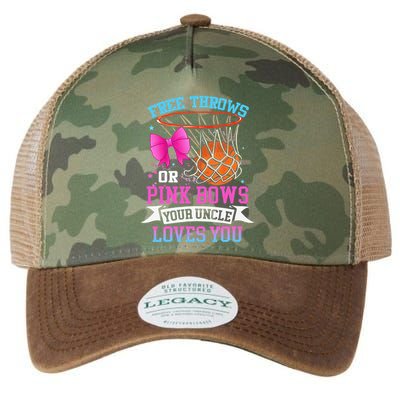 Free Throws Or Pink Bows Your Uncle Loves You Gender Reveal Legacy Tie Dye Trucker Hat