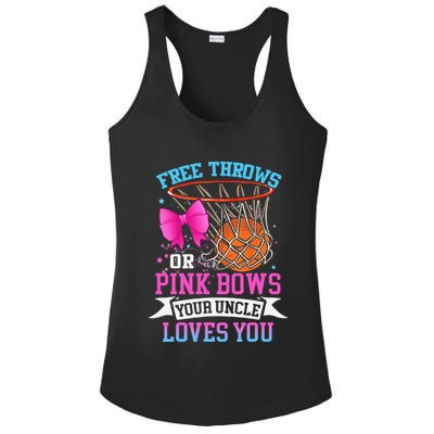 Free Throws Or Pink Bows Your Uncle Loves You Gender Reveal Ladies PosiCharge Competitor Racerback Tank